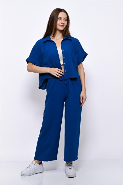 Nuseel Aerobin Crop Сорочка Штани з еластичним поясом 2-комплект Синій