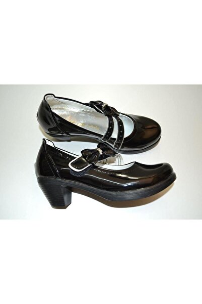 byzek KIZ ÇOCUK FİYONKLU ORTOPEDİK SİYAH RENK RUGAN TOPUKLU BABET AYAKKABI