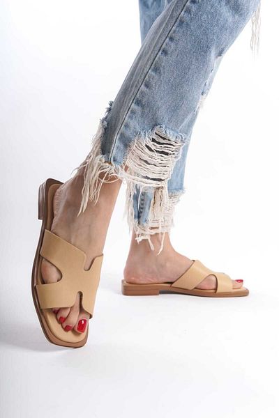 ERNİLA Genuine Leather Women's Slippers - Comfortable and Stylish
