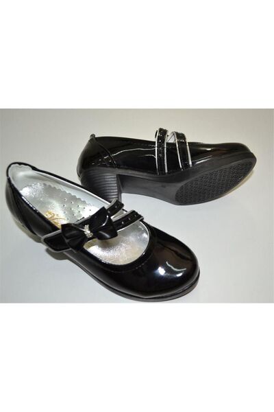 byzek KIZ ÇOCUK FİYONKLU ORTOPEDİK SİYAH RENK RUGAN TOPUKLU BABET AYAKKABI