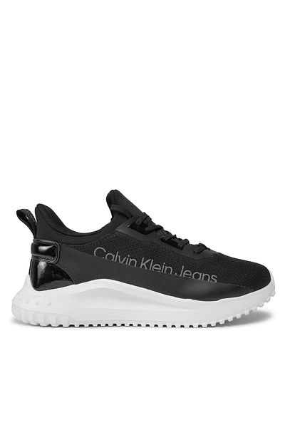 Calvin Klein Women's Brand Logo Flat Sole Non-Slip Daily Use Black Sneaker YW0YW01303-0GM
