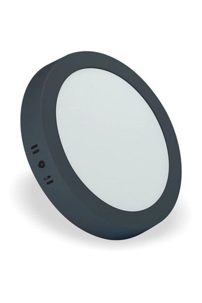 Helios 24w Surface Mounted Black Case White Light Led Panel Round