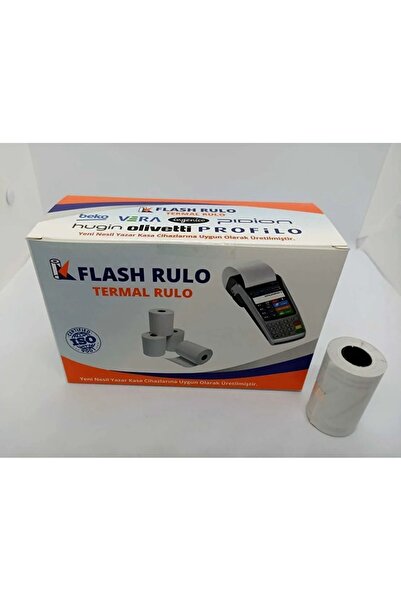 flash rulo 10 Adet 58 mm x 60 mt Akaryakıt Pompa Yazar Kasa ve Pos Makinesi T...
