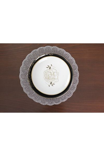 Tropikhome Gray 8-Person American Service Plate and Runner Set - 9 Pieces