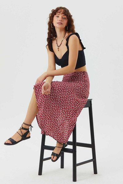 Clandestino Asymmetric Cut Floral Bodice Skirt