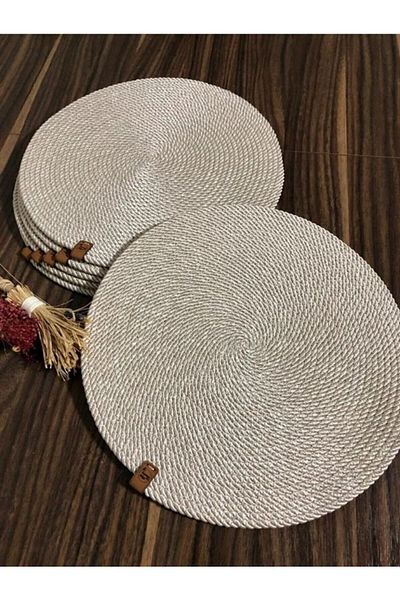 Viyalente 12 τμχ American Service Runner Straw Plate Παρουσίαση κοστούμι προίκας πλεκτό πλέγμα μπαμπού κάτω από το πιάτο πυρίμαχο