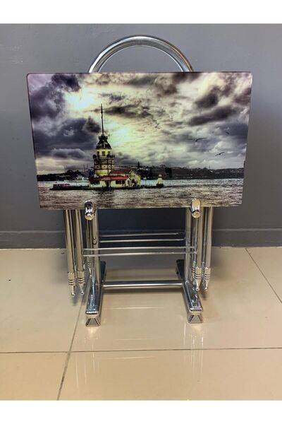 erk mobilya Camlı Çanta Sehpa, Sehpa, Zigon, 4lü Zigon, Çanta Sehpa, 4lü Sehpa