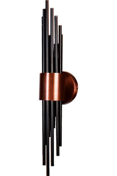 Bozyaka Aydınlatma Iraz Decorative Metal Wall Sconce Copper Oxide & Black Modern Indoor (2Xe14 Duy)
