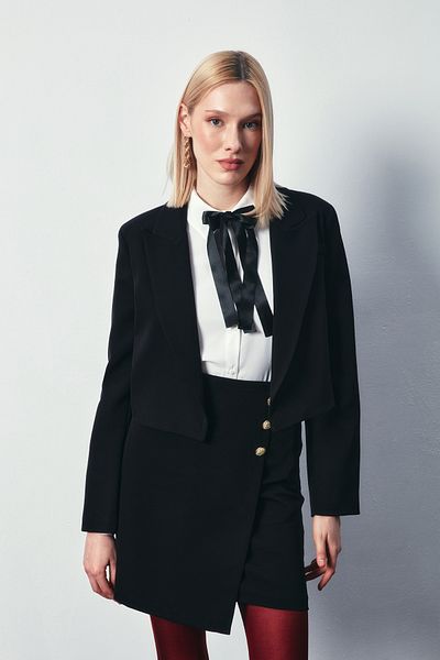 Sateen Мини пола с двуредно копче