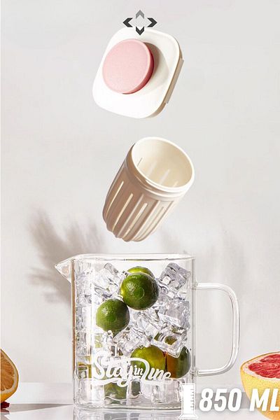LİGROUND 850 ML Glass Teapot Multi-Purpose Hot-Cold Resistant Teapot Cup White