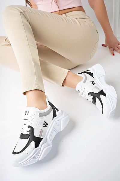 pasyone Pantofi albi pentru femei cu talpă înaltă, pantofi casual