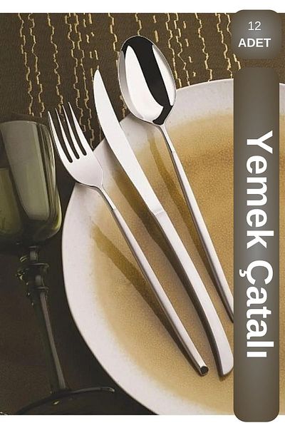 Viyalente Kılıçlar Roma Set of 12 Matte Dinner Forks 4mm