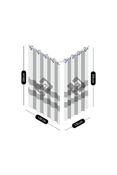 Tropikhome ستارة حمام ذات أجنحة مزدوجة بنمط الهندباء - 2x120x200 سم، 16 حلقة على شكل حرف C هدية