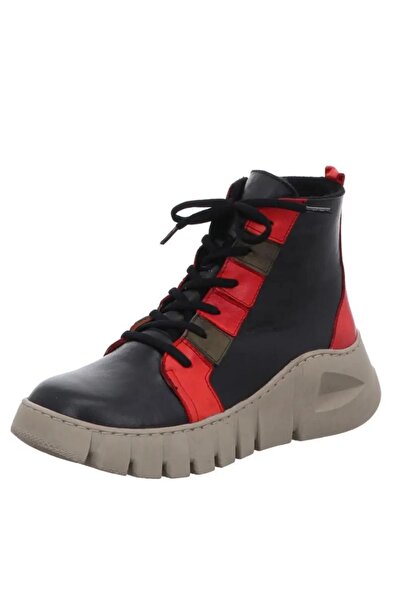 İNZE AYAKKABI Black Red GENUINE LEATHER BOOTS - MODEL NAME: SEUL