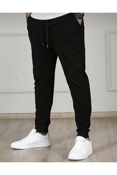 blackjack giyim Μαύρο ανδρικό αθλητικό παντελόνι Jogger Slim Fit