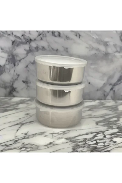 BYKARDELEN 3-PIECE STORAGE CONTAINER TRANSPARENT 14CM
