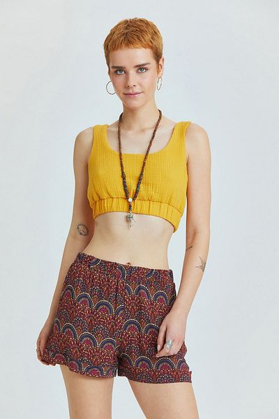 Clandestino Pantaloni scurți boemi cu model violet