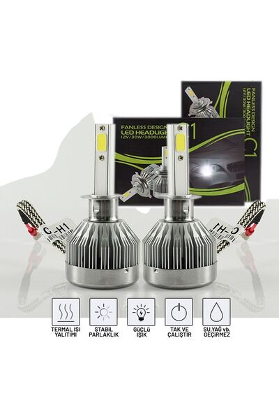 C9 C1 Led Xenon Far Ampülü H1 Beyaz