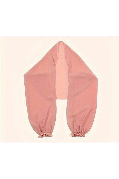 es moda shop Powder Color Moni Chiffon Shawl - Ruffled Sleeve