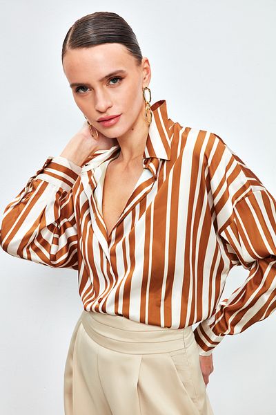 Sateen Cămașă casual cu dungi - MARO