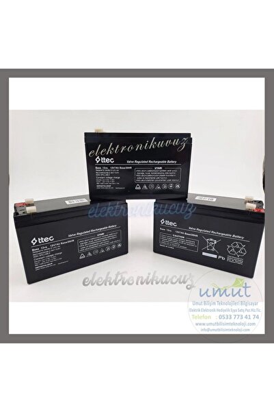 Ttec (2024 ÜRETİM) Base12v7 Ah Base/20 Hr Bakımsız Kuru Akü 12 Volt 7 Amper Akü 12v 7ah Bakımsızakü
