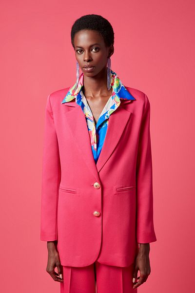 Sateen Jachetă din crepon satinat - fucsia