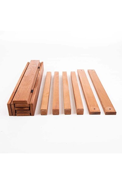 Woodenka 60x60 cm Rulo Masa- Katlanır Bahçe -Balkon - Teras – Kamp Masa - Piknik Masa - Bahçe Masası