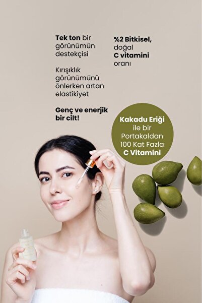 Bade Natural C Vitamini Yüz Serumu Aydınlatıcı, Ton Eşitleyici Ve Leke Karşıtı 30 ml