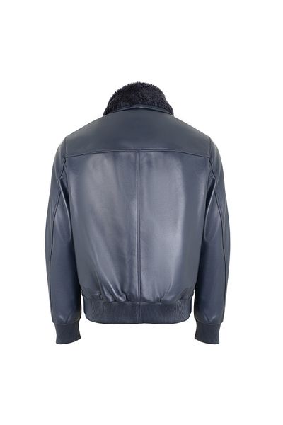 Desa Alijha Gray Men's Leather Coat