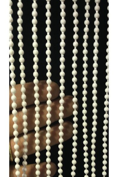 özdeğer home 80X200 White 1cm Spacing Door Bead Curtain Wooden Door Curtain Flapper Curtain Door Ornament Bead Curtain