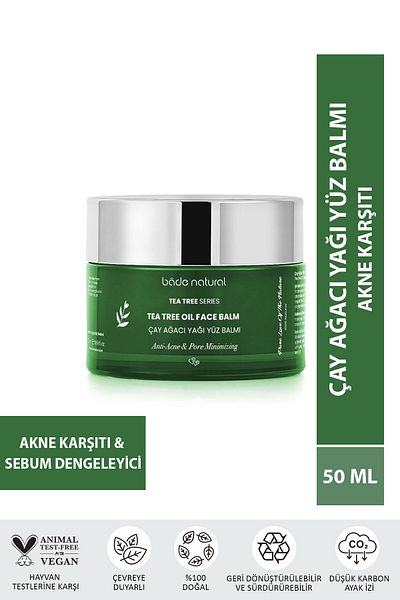 Bade Natural 50 ml Tea Tree Face Balm - Anti-Acne and Pore Firming Purifying