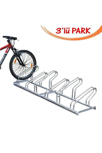 Abronya Bisiklet Park Yeri Bisiklet Park Demiri 3'lü Gri Renk 40x100 cm