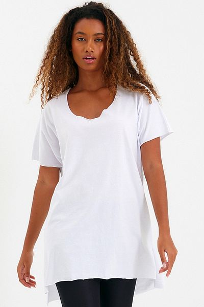 AMAZING CRASH Tricou de bază oversize cu decolteu în V pentru femei