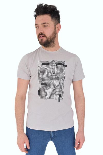 DYNAMO Ανδρικό μπλουζάκι με στάμπα με λαιμόκοψη 2383 Bgl-st02825