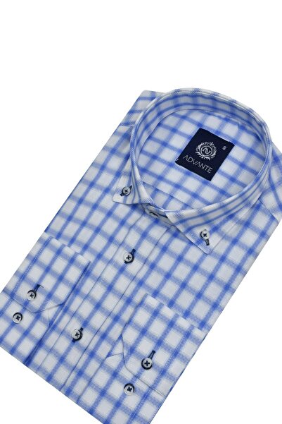 ADVANTE Чоловіча картата класична сорочка з довгими рукавами Oxford Bgl-st02987