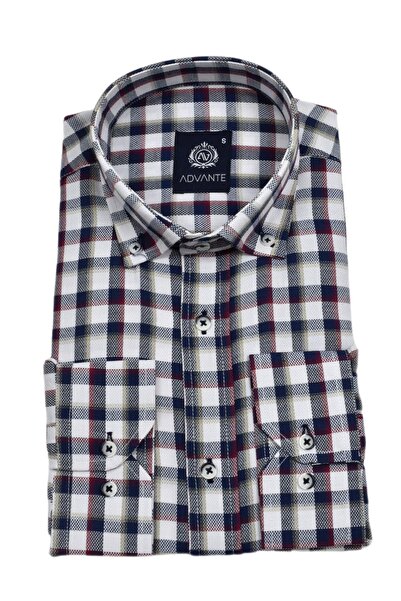 ADVANTE Чоловіча картата класична сорочка з довгими рукавами Oxford Bgl-st02988