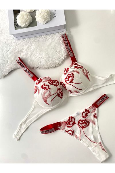 MAVEA Stoned Floral Padded Bra Set