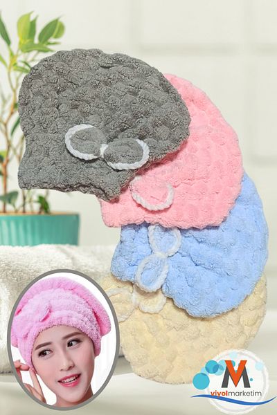 viyolmarketim (1 Piece) Quick-Drying Microfiber Hair Towel - Bath, Sea and Pool after Hair Drying Cap