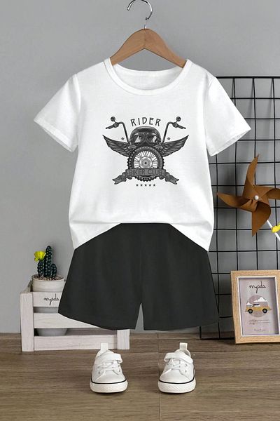 MYADA Rider Club Printed Children's Set - Crew Neck, Set of 2 20206