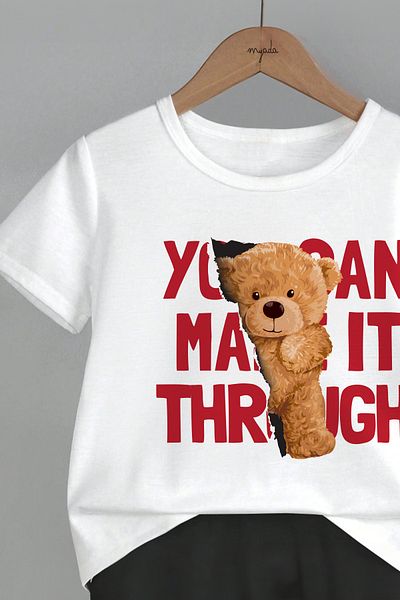 MYADA Crew Neck Kids Set - Lettered Bear Printed, Set of 2 12739