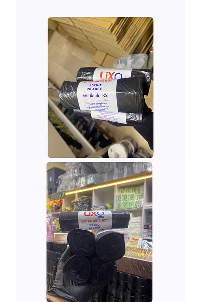 FİGANLAR 150 gr 20 Pieces Black Thick Garbage Bags and Bags - 10 Rolls