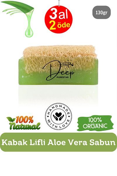Deep Purestar 130 Gr Natural Pumpkin Fiber Aloe Vera Soap