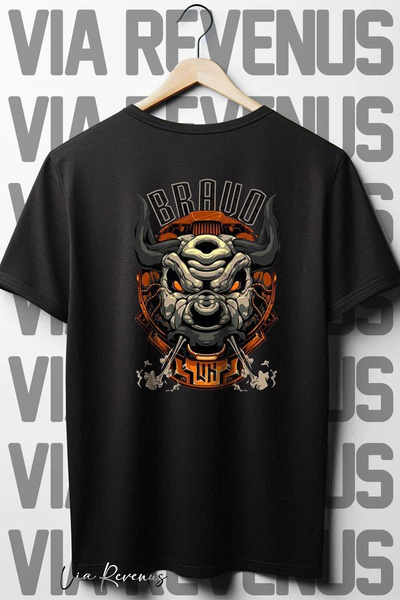 Vordevia Bravo tim Crni Oversize kroj T-shirt - okrugla kragna, nazad Štampano