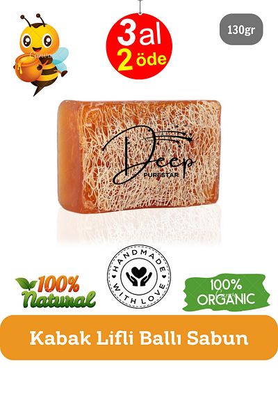 Deep Purestar Natural Pumpkin Fiber Honey Soap 130 Gr