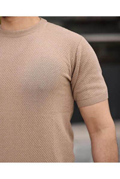 ROBERTO BORNOVA Μπλουζάκι με μοτίβο Nopen Crew Neck καφέ πλεκτό