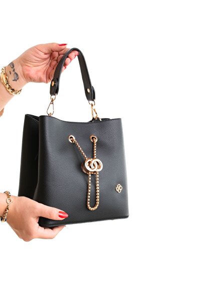 GALB LEATHER Yeni Trend Orta Boy Özel Aksesuarlı Ağzı Büzgülü 2 Askılı Premiu...