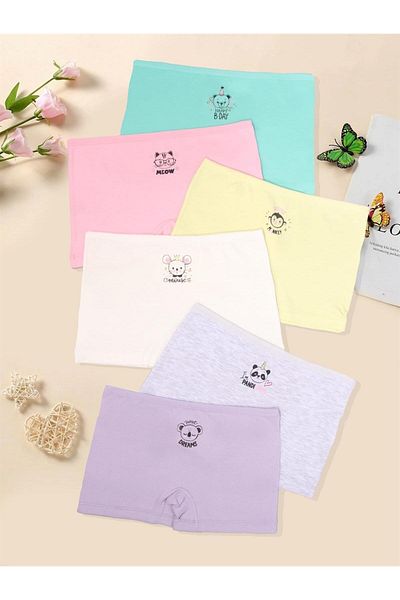 DOMİKİDS Chiloți boxer din bumbac colorat pentru fete Domi, 6 piese 89500
