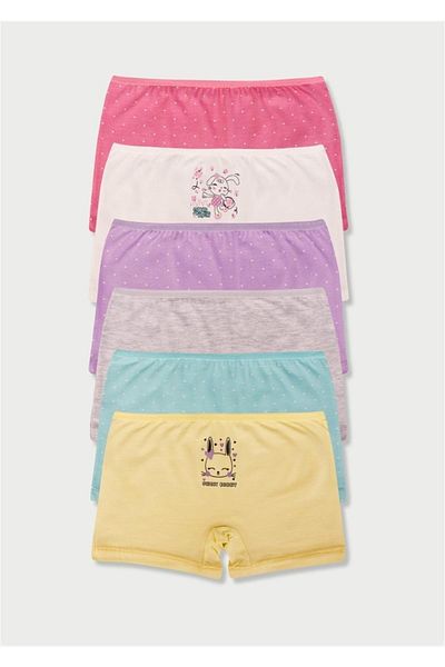 DOMİKİDS Chiloți boxer din bumbac colorat pentru fete Domi, 6 piese 89500