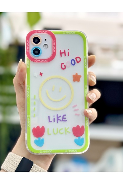 Go Aksesuar Iphone 11 Uyumlu (Köşeli - 12 Görünümlü ) Şeffaf Hi Good Baskı De...