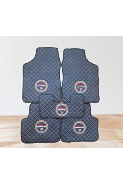 BalcıoğluSRV Universal Momo Logolu Siyah Deri Kapitone Oto Paspas Takım